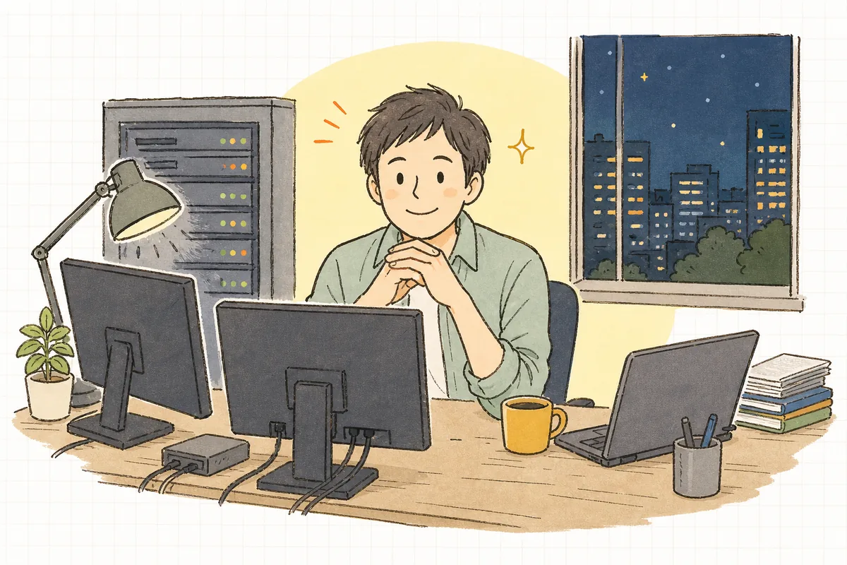 原因がスワップだと突き止められて、サーバーの重さの正体が分かり肩の力が抜けている保守運用の担当者