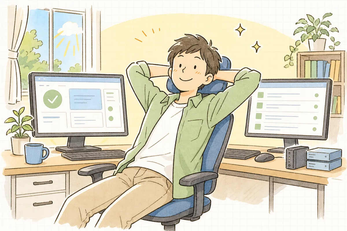 バックアップと手順を整えたことで、溜まっていた更新を落ち着いて片づけられるようになり安心している保守運用の担当者